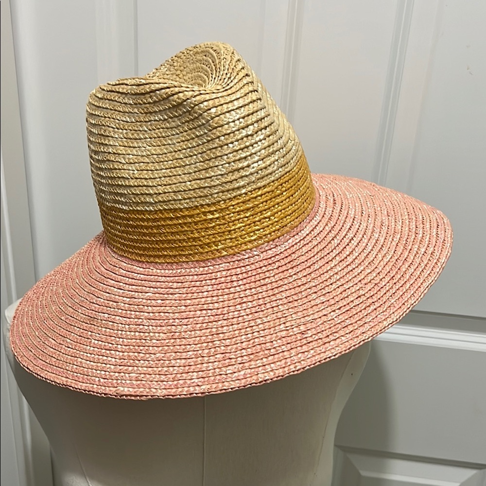 Wyeth by Todd Magill Pink and Tan Wide-Brim Hat